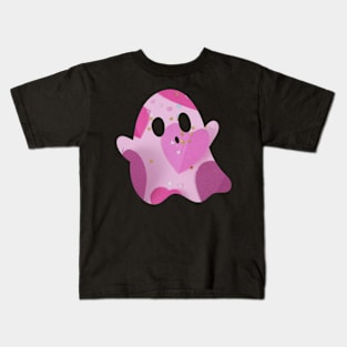 Pink Ghost Hearts Kids T-Shirt